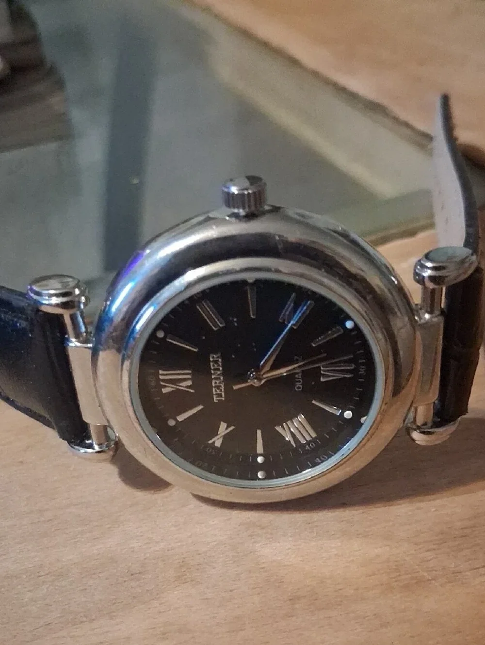 Bijoux Terner Black and Silver Women's Round Quartz Watch